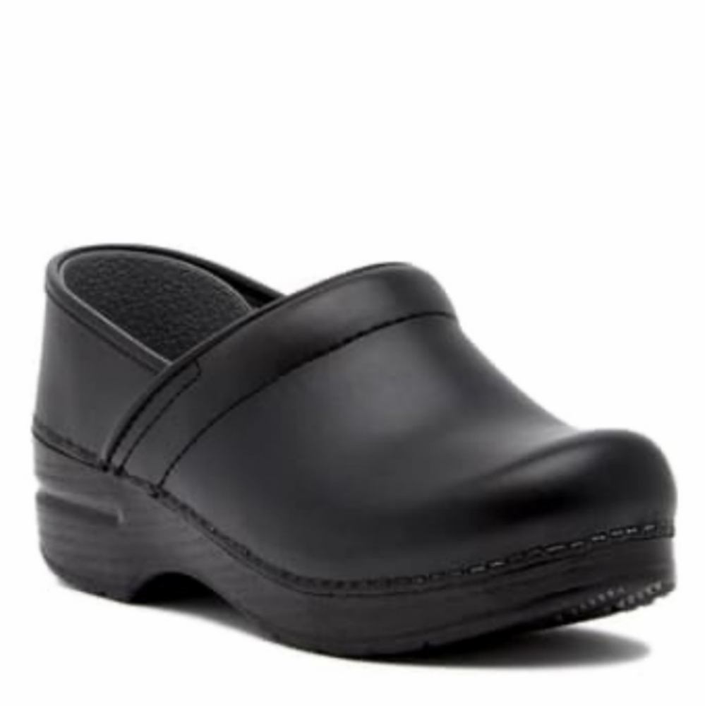 SANITA 7 BLACK LEATHER PROFESSIONAL NURSE DOCTOR BARTENDER SERVER CLOGS